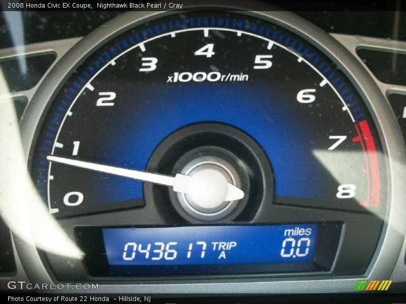 Nighthawk Black Pearl / Gray 2008 Honda Civic EX Coupe