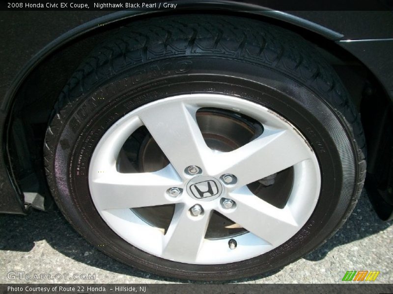 Nighthawk Black Pearl / Gray 2008 Honda Civic EX Coupe