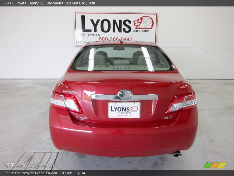 Barcelona Red Metallic / Ash 2011 Toyota Camry LE