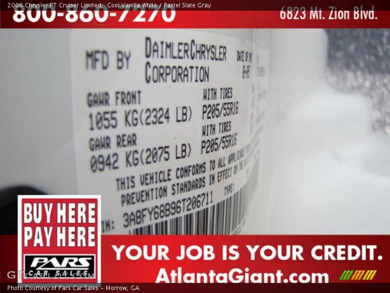 Cool Vanilla White / Pastel Slate Gray 2006 Chrysler PT Cruiser Limited