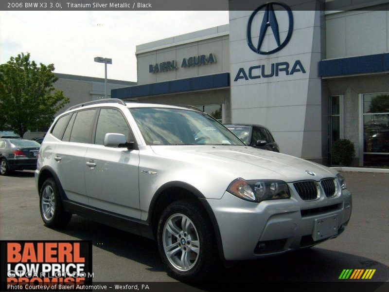 Titanium Silver Metallic / Black 2006 BMW X3 3.0i
