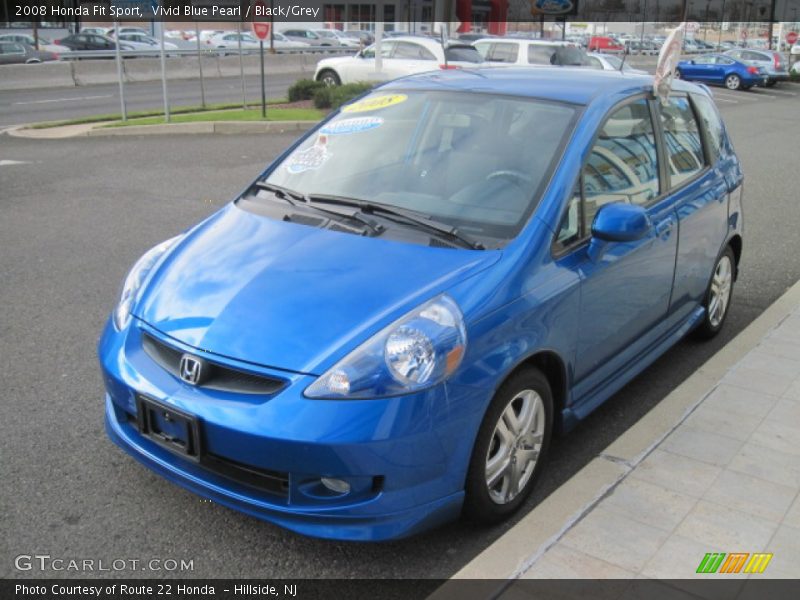 Vivid Blue Pearl / Black/Grey 2008 Honda Fit Sport