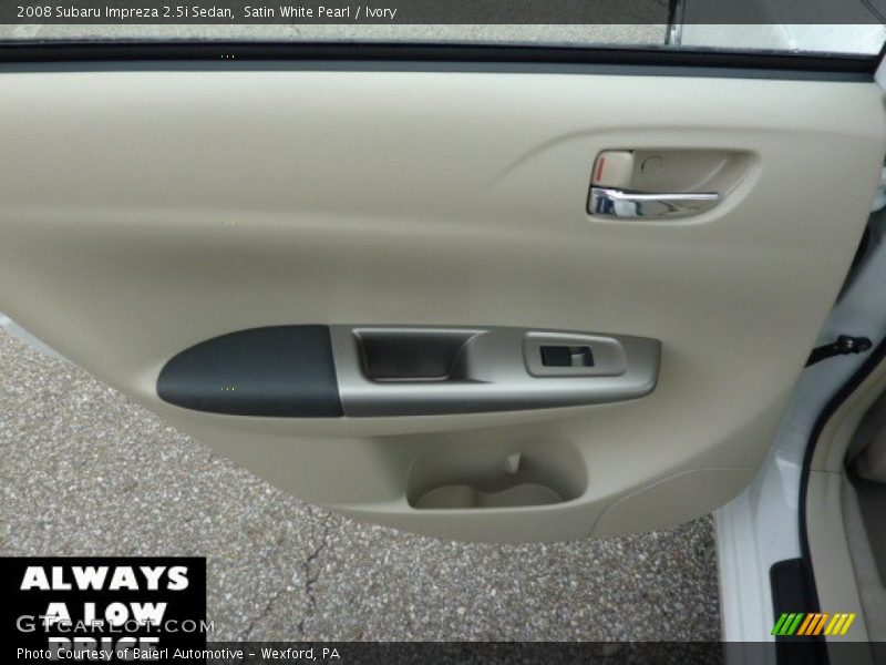 Satin White Pearl / Ivory 2008 Subaru Impreza 2.5i Sedan