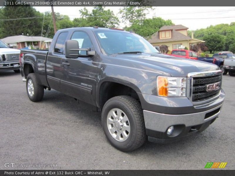 Storm Gray Metallic / Ebony 2011 GMC Sierra 2500HD SLE Extended Cab 4x4