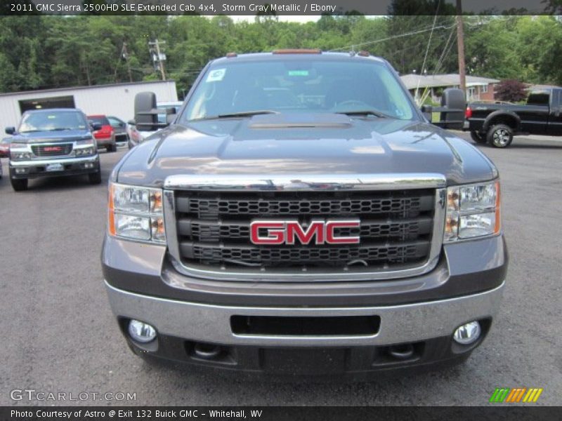 Storm Gray Metallic / Ebony 2011 GMC Sierra 2500HD SLE Extended Cab 4x4