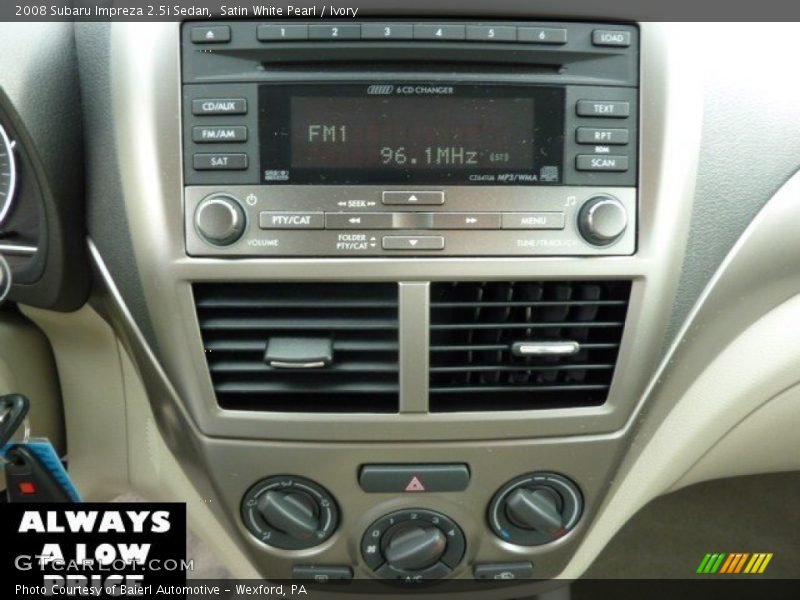 Satin White Pearl / Ivory 2008 Subaru Impreza 2.5i Sedan