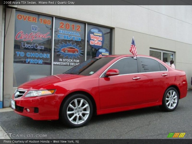 Milano Red / Quartz Gray 2008 Acura TSX Sedan