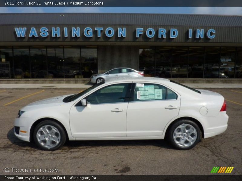 White Suede / Medium Light Stone 2011 Ford Fusion SE