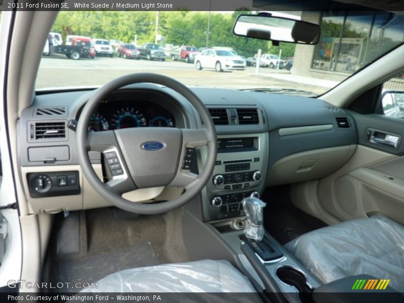 White Suede / Medium Light Stone 2011 Ford Fusion SE