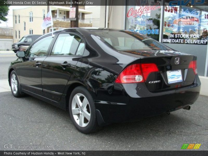 Nighthawk Black Pearl / Gray 2008 Honda Civic EX Sedan