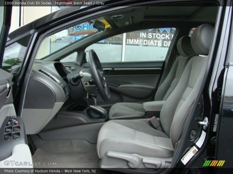 Nighthawk Black Pearl / Gray 2008 Honda Civic EX Sedan