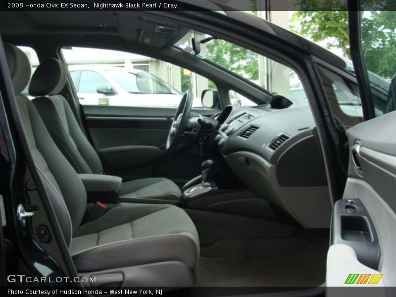 Nighthawk Black Pearl / Gray 2008 Honda Civic EX Sedan