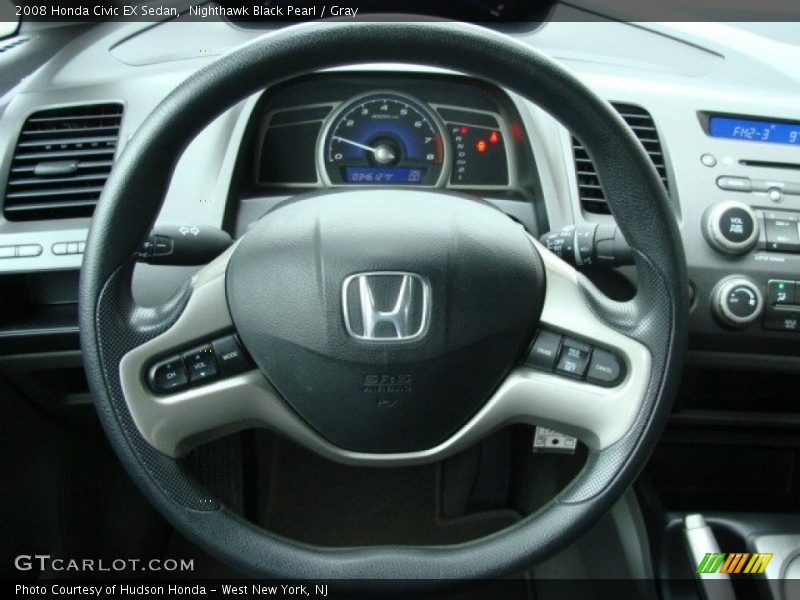Nighthawk Black Pearl / Gray 2008 Honda Civic EX Sedan