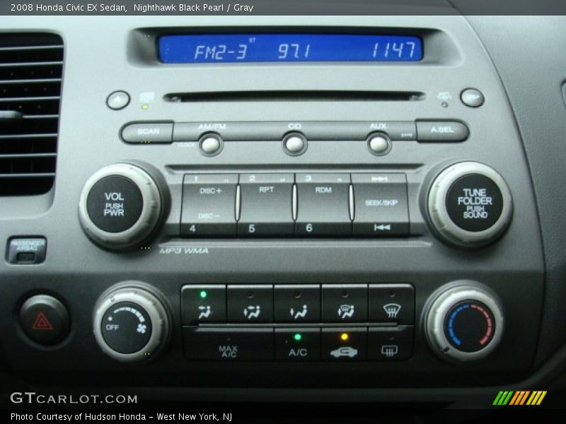 Nighthawk Black Pearl / Gray 2008 Honda Civic EX Sedan