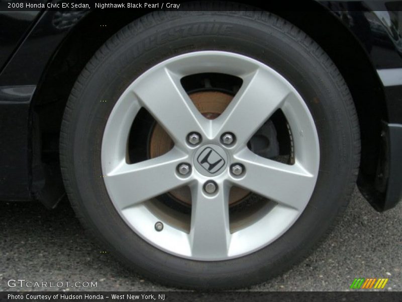 Nighthawk Black Pearl / Gray 2008 Honda Civic EX Sedan