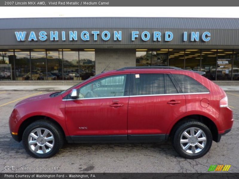 Vivid Red Metallic / Medium Camel 2007 Lincoln MKX AWD