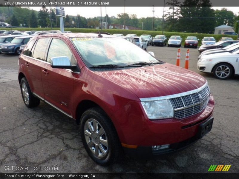Vivid Red Metallic / Medium Camel 2007 Lincoln MKX AWD