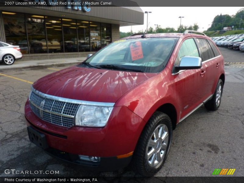 Vivid Red Metallic / Medium Camel 2007 Lincoln MKX AWD
