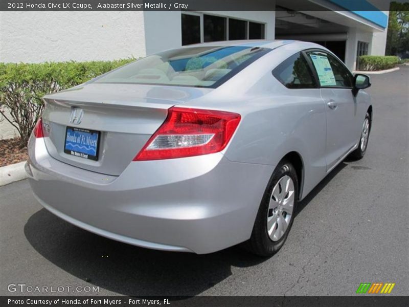 Alabaster Silver Metallic / Gray 2012 Honda Civic LX Coupe