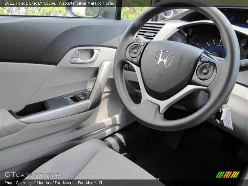 Alabaster Silver Metallic / Gray 2012 Honda Civic LX Coupe