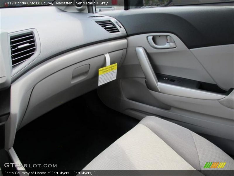 Alabaster Silver Metallic / Gray 2012 Honda Civic LX Coupe