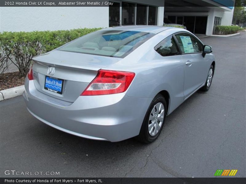 Alabaster Silver Metallic / Gray 2012 Honda Civic LX Coupe