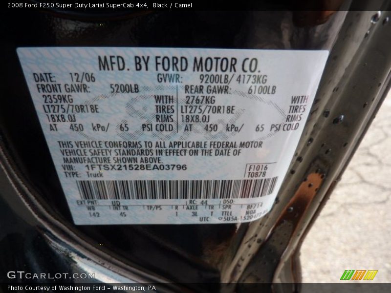Black / Camel 2008 Ford F250 Super Duty Lariat SuperCab 4x4