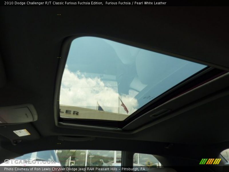 Sunroof of 2010 Challenger R/T Classic Furious Fuchsia Edition