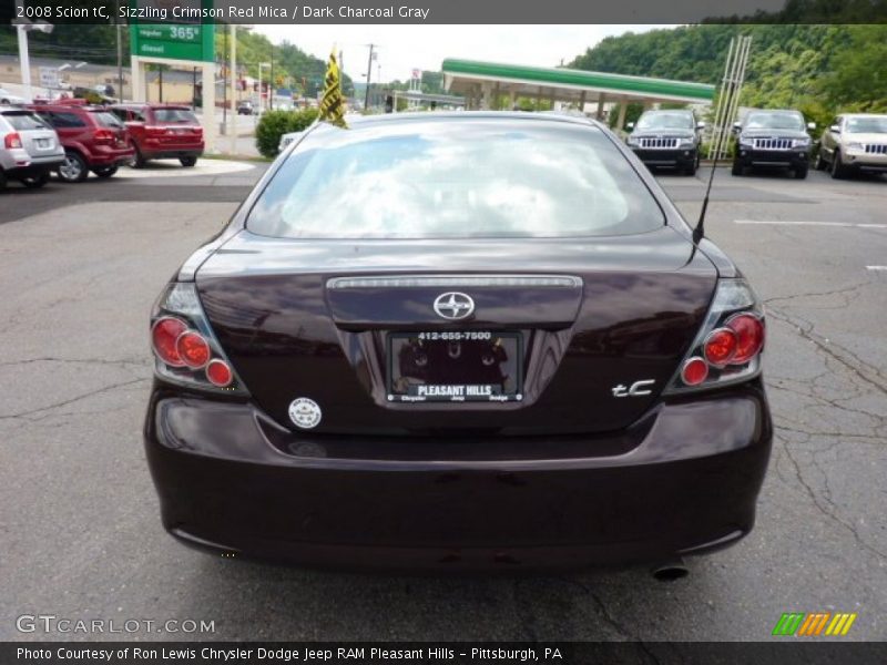 Sizzling Crimson Red Mica / Dark Charcoal Gray 2008 Scion tC