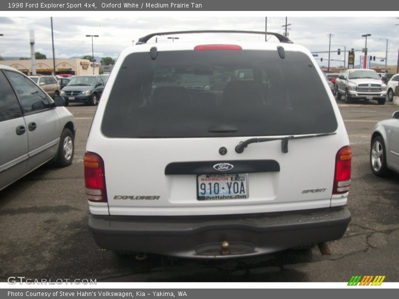 Oxford White / Medium Prairie Tan 1998 Ford Explorer Sport 4x4