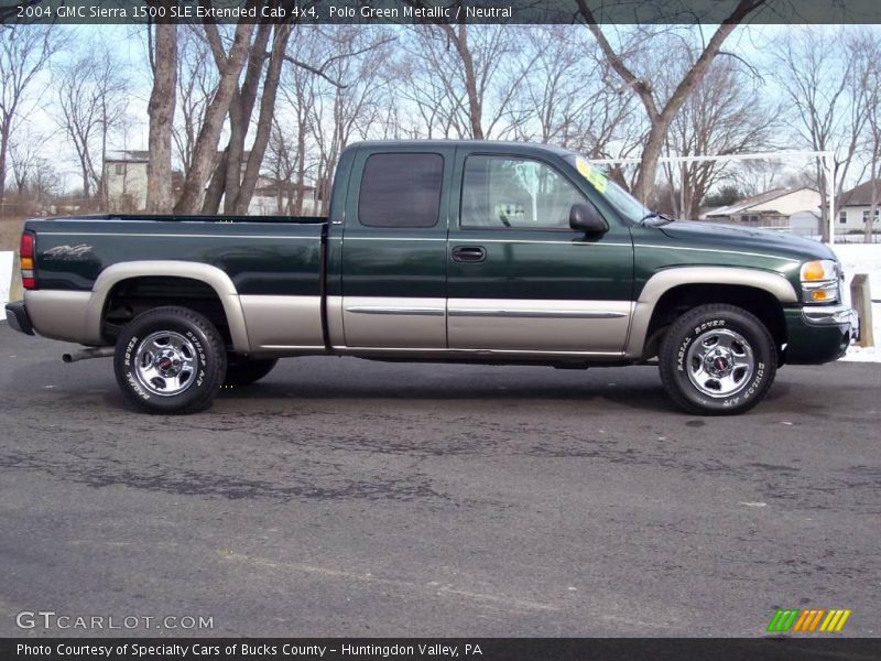 Polo Green Metallic / Neutral 2004 GMC Sierra 1500 SLE Extended Cab 4x4