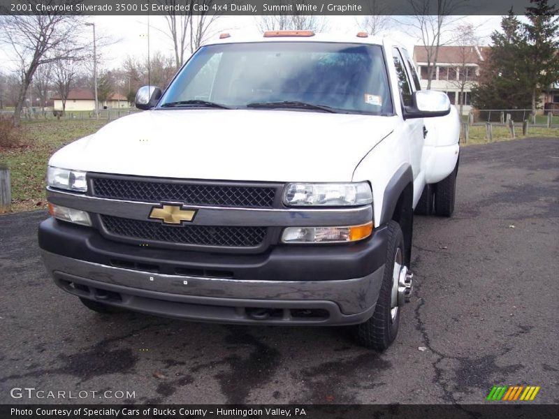 Summit White / Graphite 2001 Chevrolet Silverado 3500 LS Extended Cab 4x4 Dually