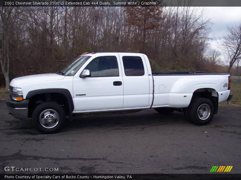 Summit White / Graphite 2001 Chevrolet Silverado 3500 LS Extended Cab 4x4 Dually