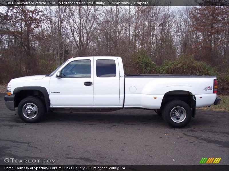 Summit White / Graphite 2001 Chevrolet Silverado 3500 LS Extended Cab 4x4 Dually