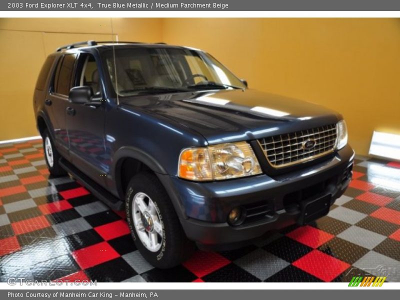 True Blue Metallic / Medium Parchment Beige 2003 Ford Explorer XLT 4x4