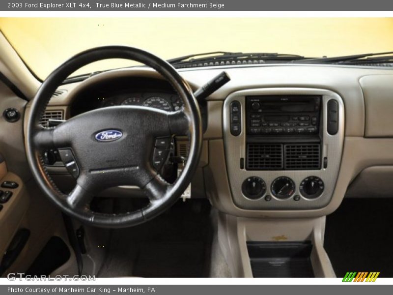 True Blue Metallic / Medium Parchment Beige 2003 Ford Explorer XLT 4x4