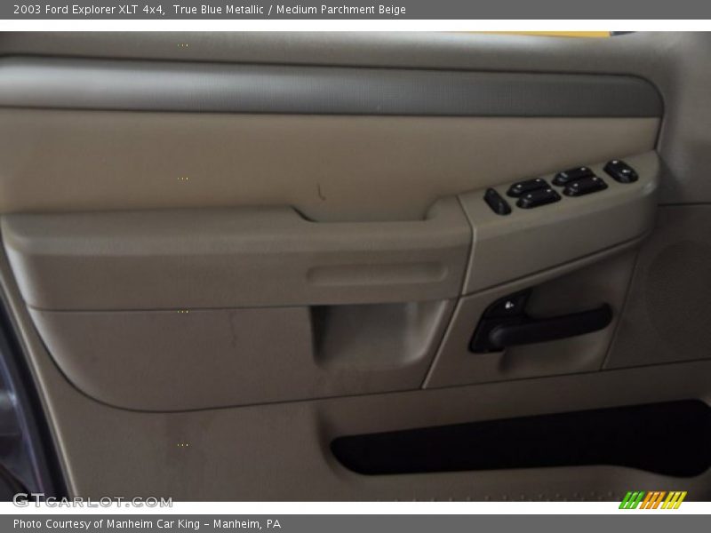 True Blue Metallic / Medium Parchment Beige 2003 Ford Explorer XLT 4x4
