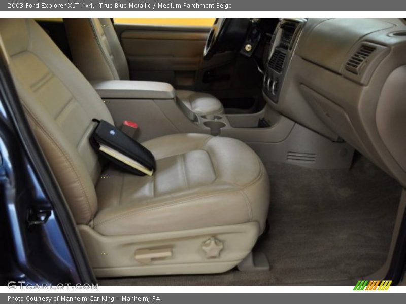 True Blue Metallic / Medium Parchment Beige 2003 Ford Explorer XLT 4x4