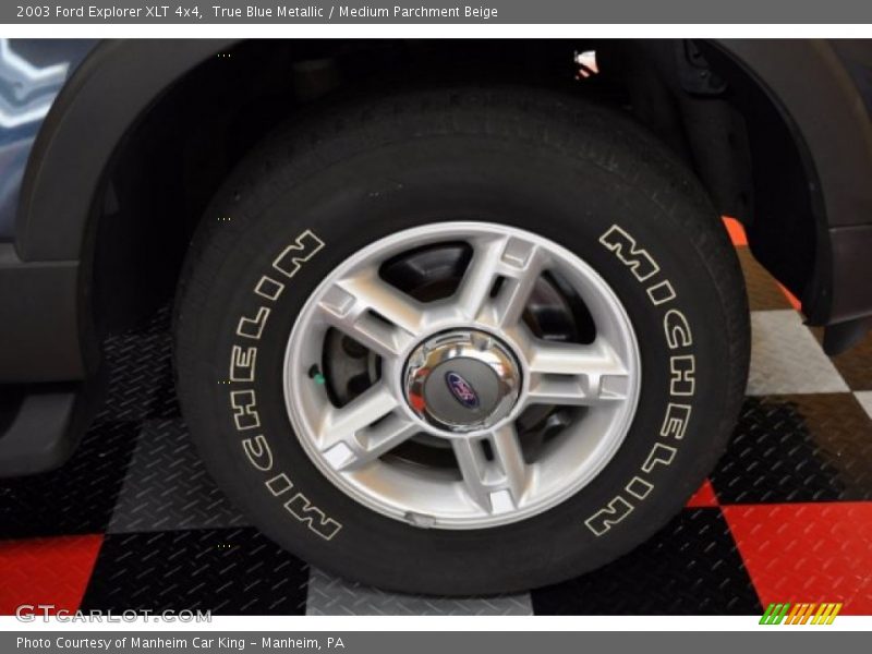 True Blue Metallic / Medium Parchment Beige 2003 Ford Explorer XLT 4x4