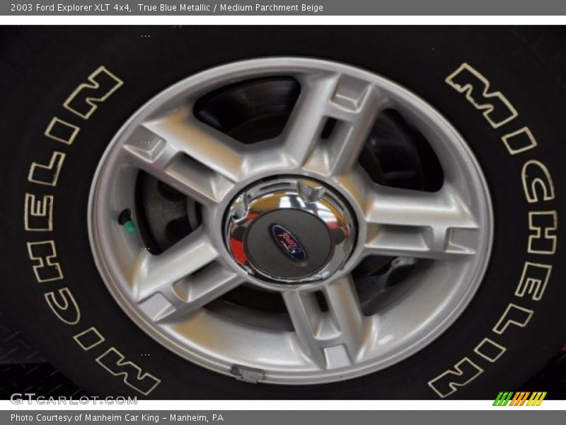 True Blue Metallic / Medium Parchment Beige 2003 Ford Explorer XLT 4x4