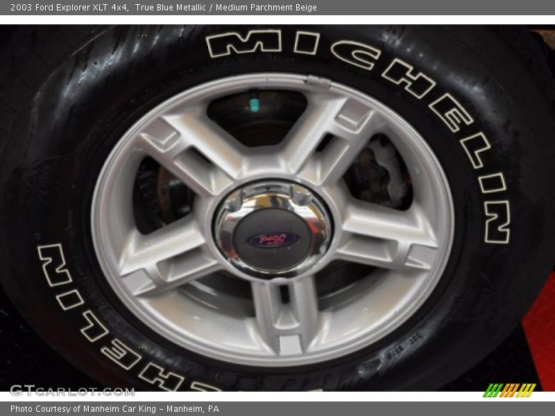 True Blue Metallic / Medium Parchment Beige 2003 Ford Explorer XLT 4x4