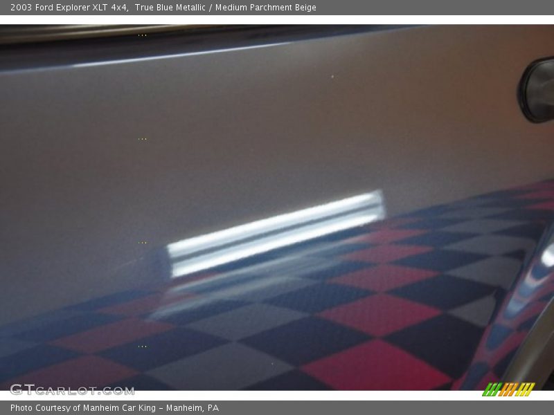 True Blue Metallic / Medium Parchment Beige 2003 Ford Explorer XLT 4x4