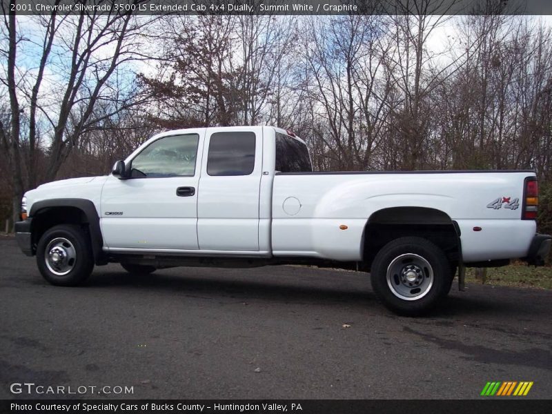 Summit White / Graphite 2001 Chevrolet Silverado 3500 LS Extended Cab 4x4 Dually