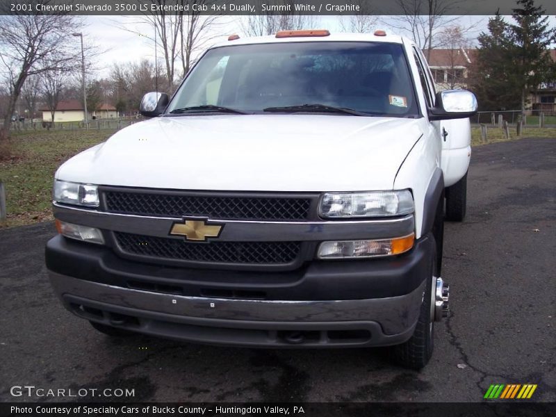 Summit White / Graphite 2001 Chevrolet Silverado 3500 LS Extended Cab 4x4 Dually