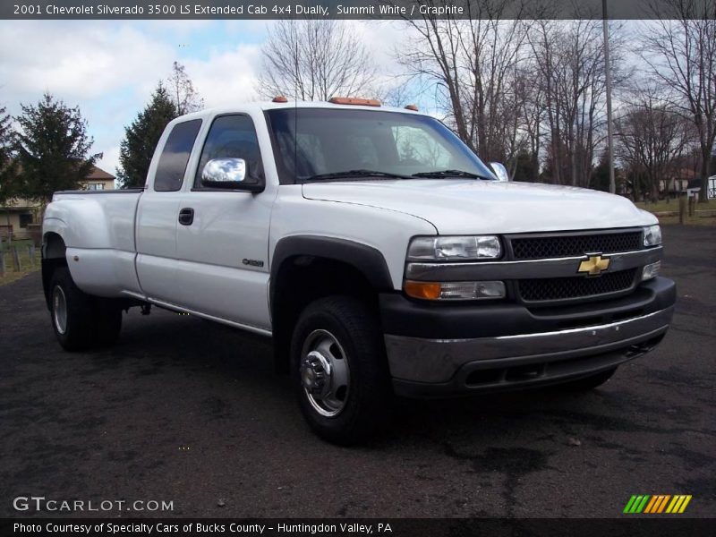 Summit White / Graphite 2001 Chevrolet Silverado 3500 LS Extended Cab 4x4 Dually