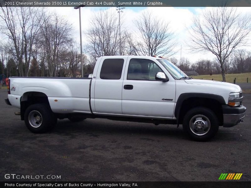 Summit White / Graphite 2001 Chevrolet Silverado 3500 LS Extended Cab 4x4 Dually