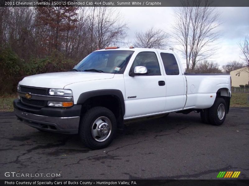Summit White / Graphite 2001 Chevrolet Silverado 3500 LS Extended Cab 4x4 Dually
