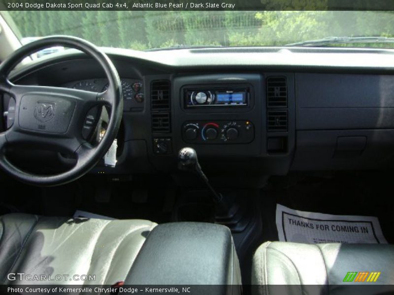 Atlantic Blue Pearl / Dark Slate Gray 2004 Dodge Dakota Sport Quad Cab 4x4