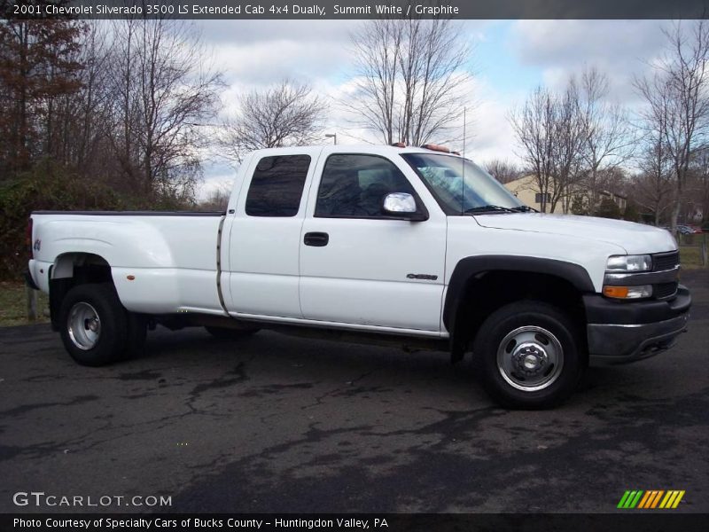 Summit White / Graphite 2001 Chevrolet Silverado 3500 LS Extended Cab 4x4 Dually