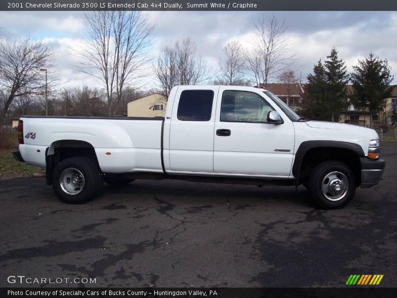 Summit White / Graphite 2001 Chevrolet Silverado 3500 LS Extended Cab 4x4 Dually